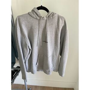 Saint Laurent Men's Gray Pullover Hoodie Size M Long Sleeve Logo